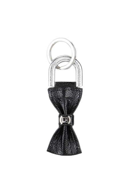 

Da Milano Unisex Black Leather Textured Keychain