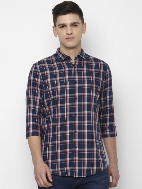 

Allen Solly Sport Men Navy Blue Tartan Checks Opaque Checked Casual Shirt