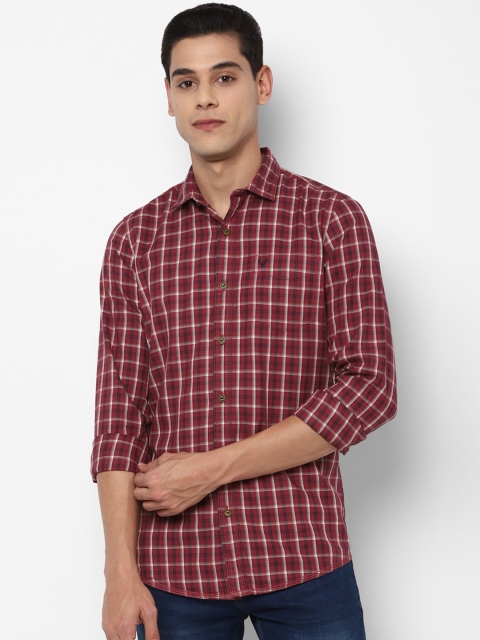 

Allen Solly Sport Men Maroon Tartan Checks Opaque Checked Casual Shirt