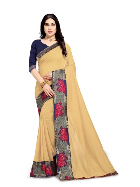 

Mirchi Fashion Cream-Coloured Saree