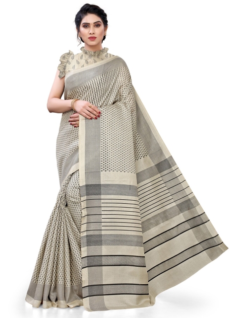 

KALINI Beige & Grey Art Silk Saree