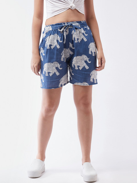 

InWeave Girls Blue Printed Regular Shorts