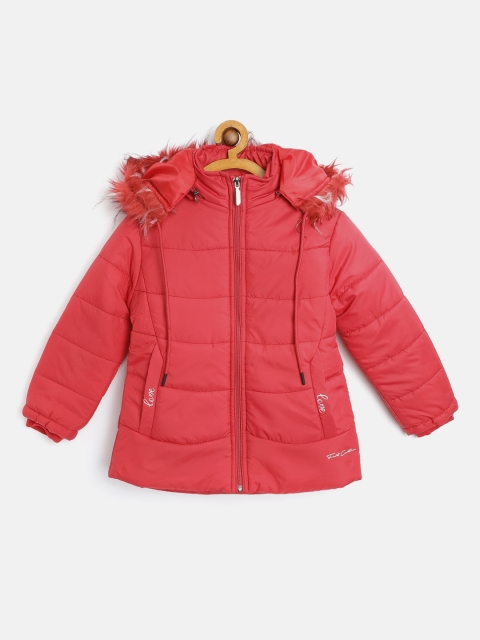

Fort Collins Girls Red Solid Hooded Parka Jacket