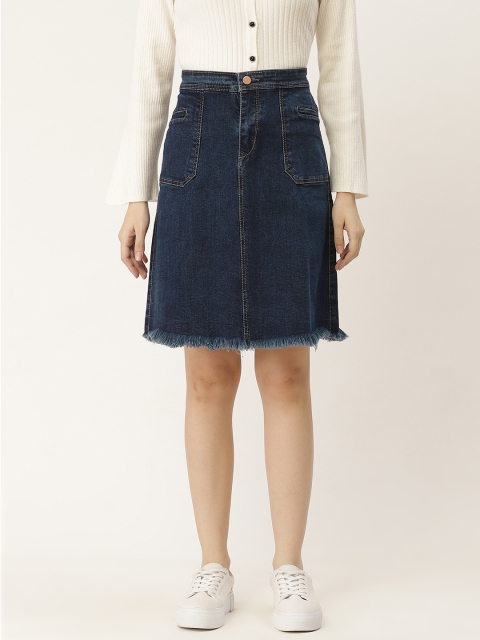 

urSense Women Blue Solid Skirt