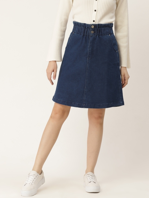 

urSense Women Blue Solid Skirt