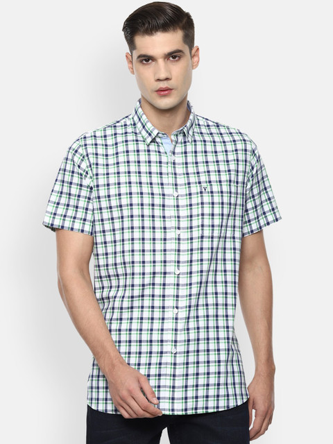 

Van Heusen Sport Men Blue Tartan Checks Opaque Checked Casual Shirt