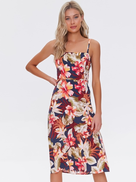 

FOREVER 21 Black & White Floral A-Line Dress