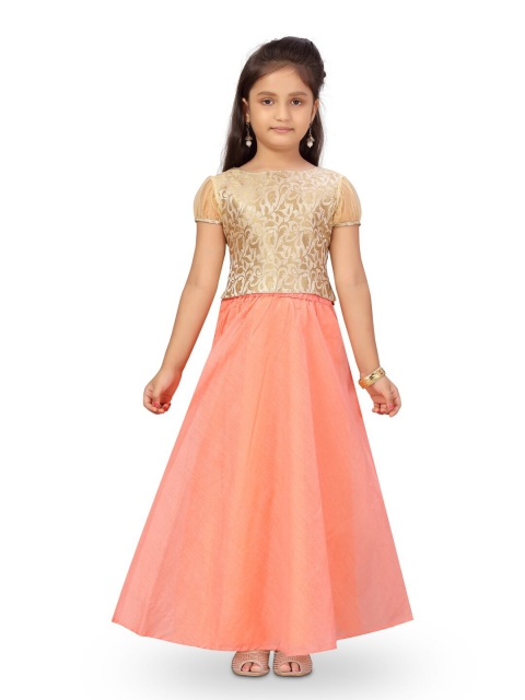 

Aarika Girls Beige & Red Printed Ready to Wear Lehenga Choli