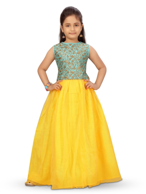 

Aarika Girls Green & Yellow Ready to Wear Lehenga Choli