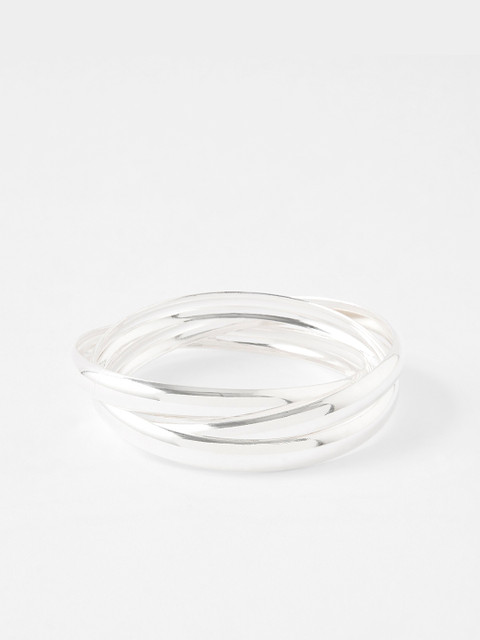 

Accessorize Women Silver-Toned Silver-Plated Bangle-Style Bracelet