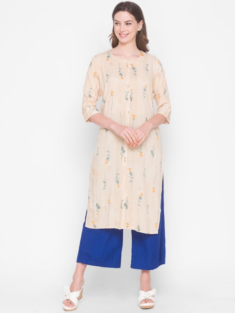

ZOLA Women Beige Floral Printed Kurta