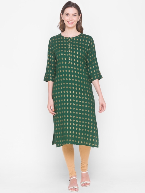 

ZOLA Women Green Ethnic Motifs Printed Kurta