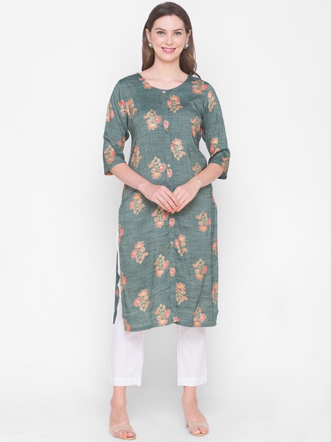

ZOLA Women Green Floral Printed Kurta