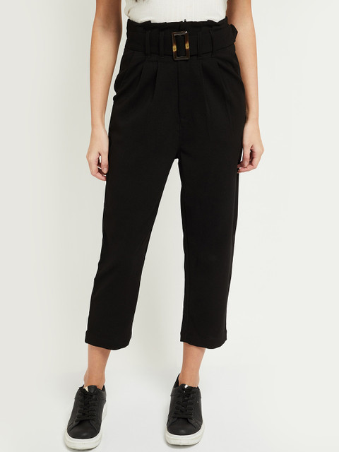 

max Women Black Trousers