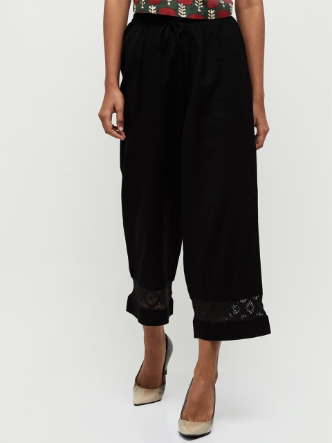 

max Women Black Cropped Palazzos