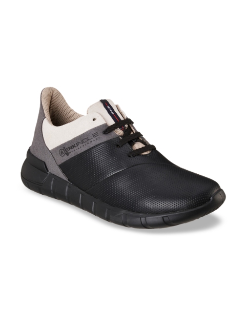 

Duke Men Black Textured PU Trekking Shoes