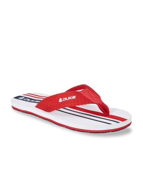 

Duke Men White & Red Printed Slip-On