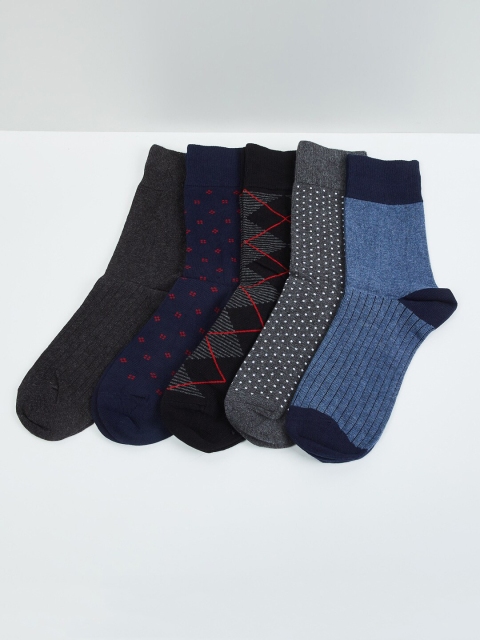 

max Men Multi Pack of 5 Calf- Length Socks