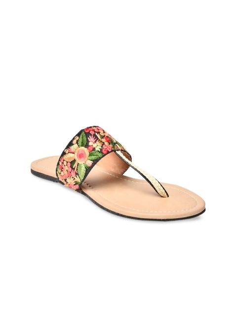 

GNIST Women Multicoloured Printed T-Strap Flats, Multi