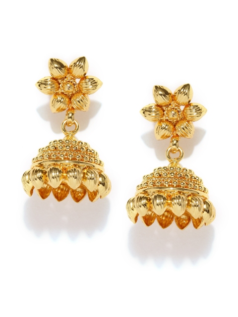

Fida Gold-Toned Floral Jhumka Earrings
