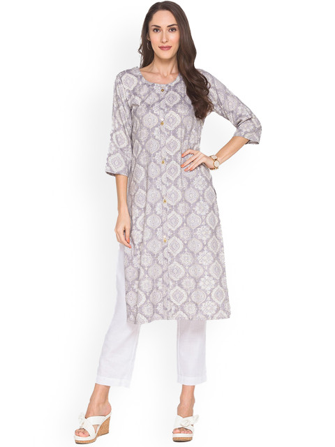 

ZOLA Women Grey Ethnic Motifs Printed Kurta