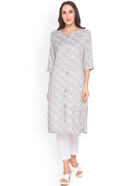 

ZOLA Women Grey Printed Kurta