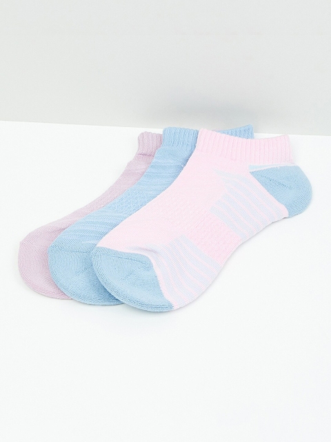 

max Women Pack of 3 Ankle-Length Socks, Pink
