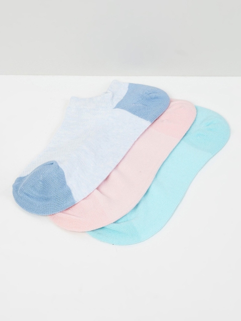 

max Women Pack of 3 Assorted Colourblocked Ankle-Length Socks
