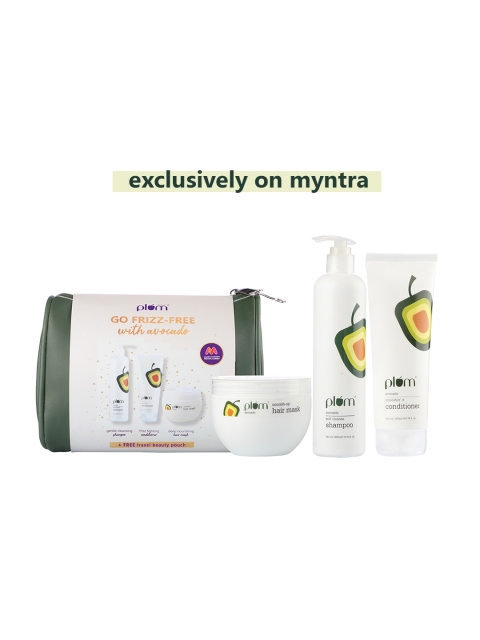 

Plum Set Of 3 Avocado Hair Hair Mask Shampoo & Conditioner, White