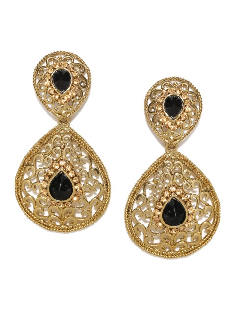 

Fida Gold-Toned Stone-Studded Drop Earrings