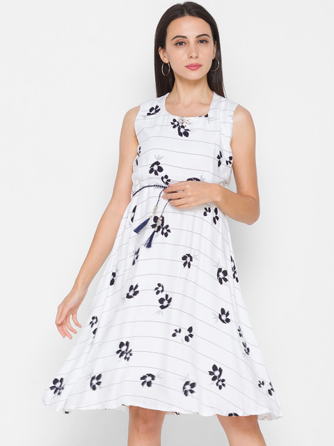 

ZOLA Women White Printed Midi Dress