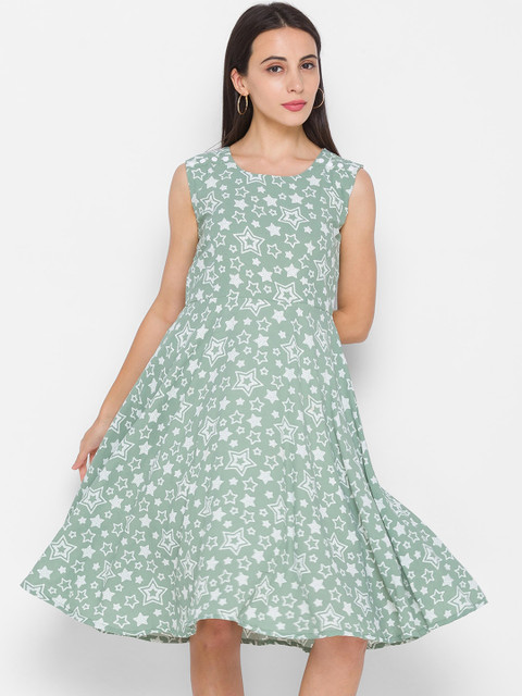 

ZOLA Green & Off White Floral Dress
