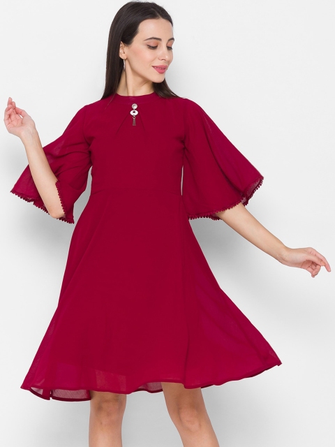 

ZOLA Maroon Chiffon Dress