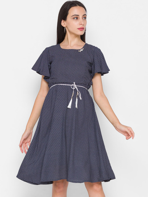 

ZOLA Navy Blue Floral Dress