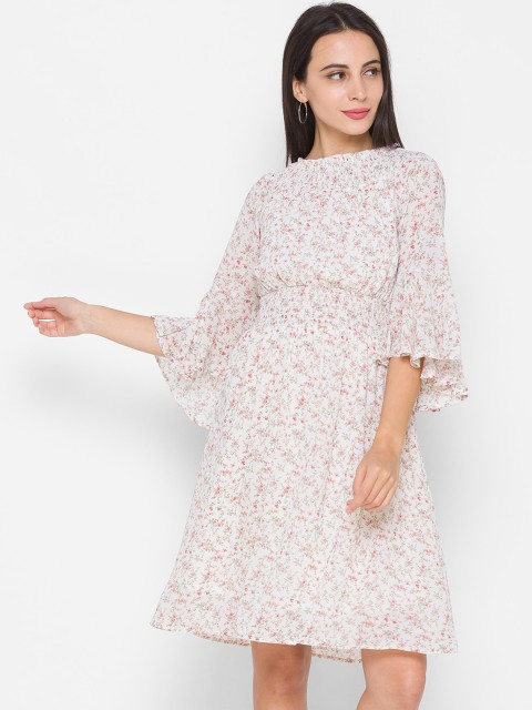 

ZOLA Off White Floral Chiffon Dress