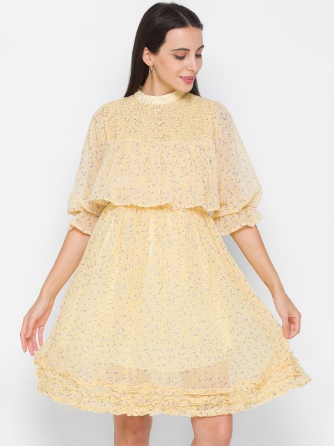 

ZOLA Woman Yellow Chiffon A-Line Dress
