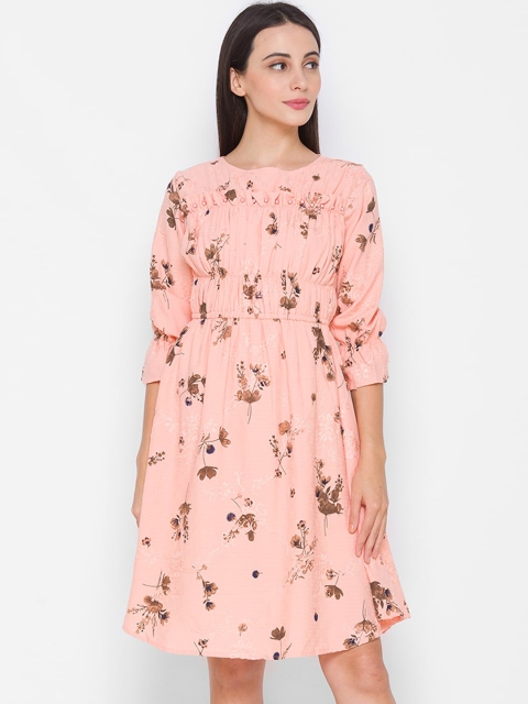 

ZOLA Peach-Coloured Floral Dress