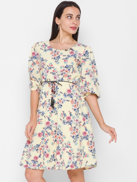 

ZOLA Yellow & Blue Floral Dress