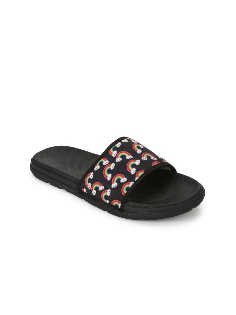 

FF FUNKFEETS Unisex Black & Red Printed Sliders