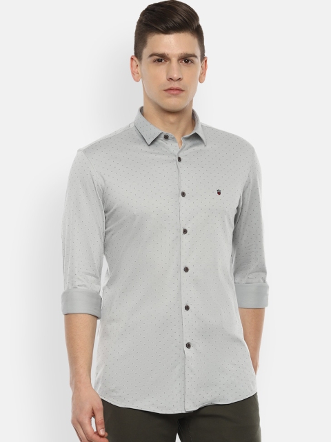 

Louis Philippe Sport Men Grey Slim Fit Opaque Printed Pure Cotton Casual Shirt
