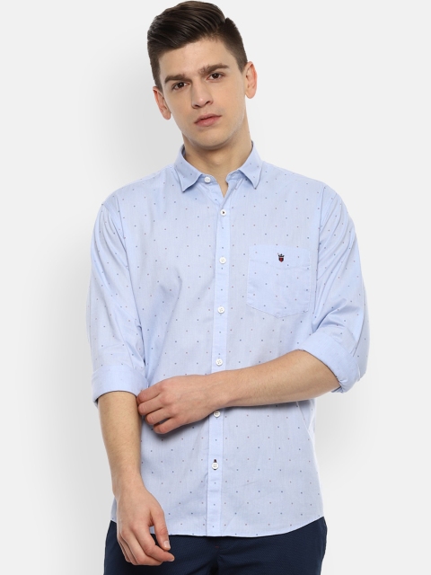 

Louis Philippe Sport Men Blue Slim Fit Opaque Printed Pure Cotton Casual Shirt