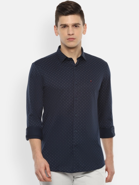 

Louis Philippe Sport Men Navy Blue Slim Fit Opaque Pure Cotton Printed Casual Shirt