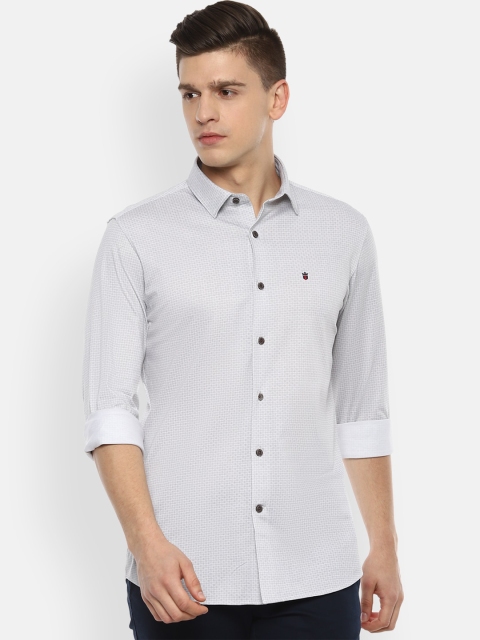 

Louis Philippe Sport Men Grey Slim Fit Opaque Printed Pure Cotton Casual Shirt