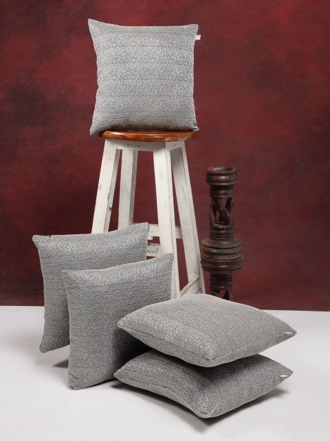 

I AM FOR YOU Silver-Toned Set of 5 Quirky Square Cushion Covers