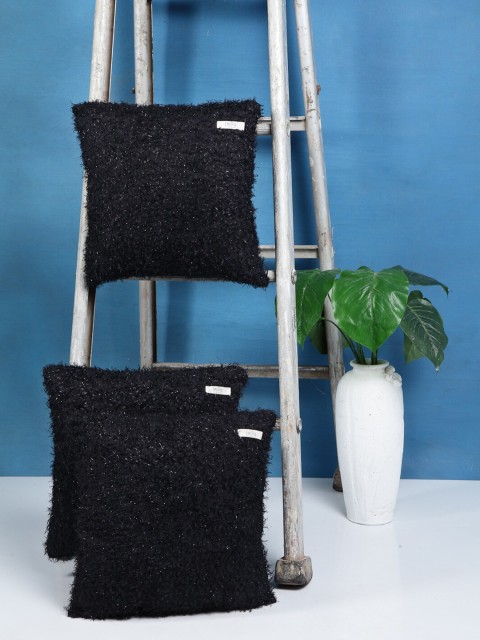 

I AM FOR YOU Black Set of 3 Square Cushion Covers