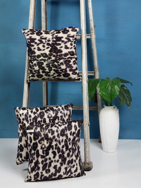 

I AM FOR YOU Black & White Set of 3 Ethnic Motifs Square Cushion Covers