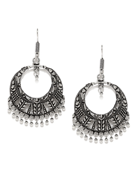 

Fida Oxidised Silver-Toned Drop Earrings