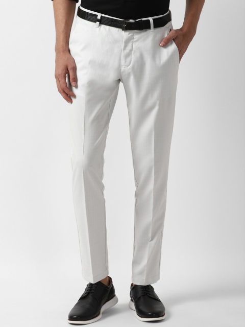 

Louis Philippe Sport Men White Checked Slim Fit Trousers