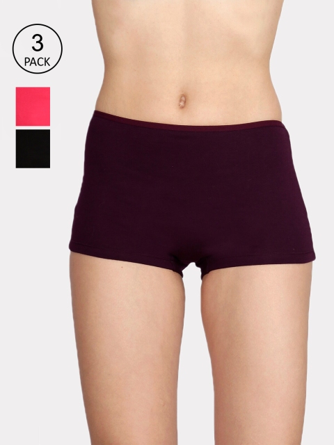 

Lux Cozi Women Pack Of 3 Assorted Solid Pure Cotton Boy Shorts
