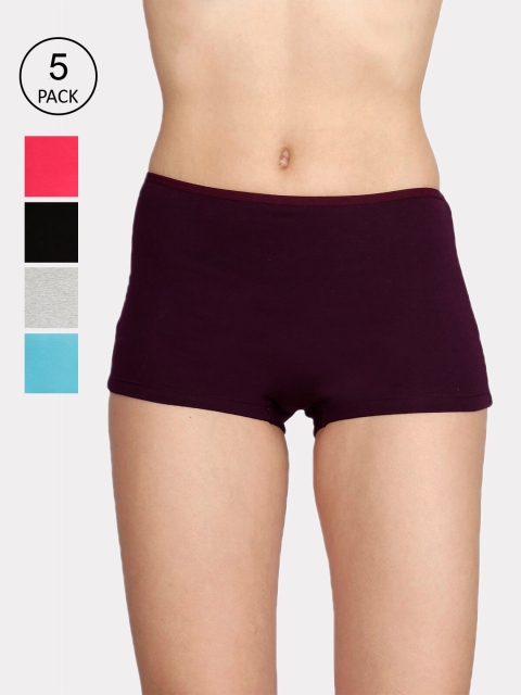 

Lux Cozi Women Pack Of 5 Assorted Pure Cotton Boyshorts briefs